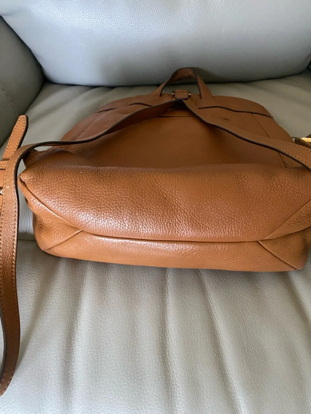 Michael Kors Brown Pebbled Leather Backpack with Gold Hardware - Picture 3 of 7